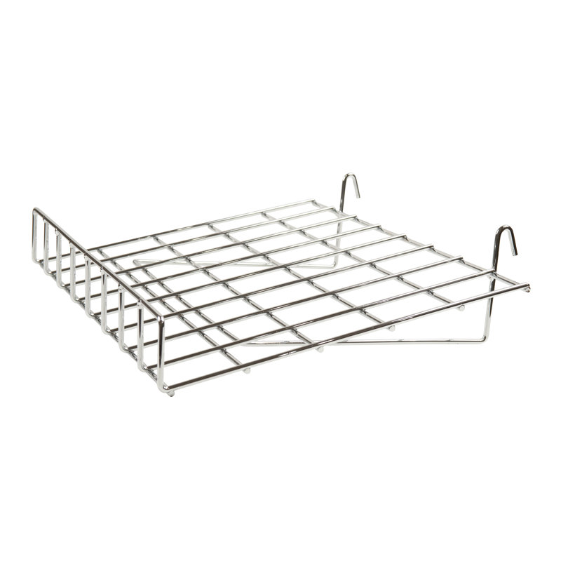 Ensemble de 4 tablettes en fil de grille inclinées avec façade de grille 4 pièces