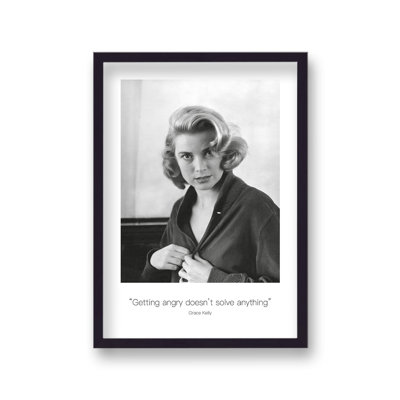 Polaroid Style B&W Icon Grace Kelly Getting Angry Non Dated by Vouvart - Single Picture Frame Memorabilia