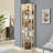 Lighted Corner Curio Cabinet - Display Case For Living Room, Antique Collectibles, Wine & Bar Glass Storage - Elegant Corner Design With Lights Included-1587699308