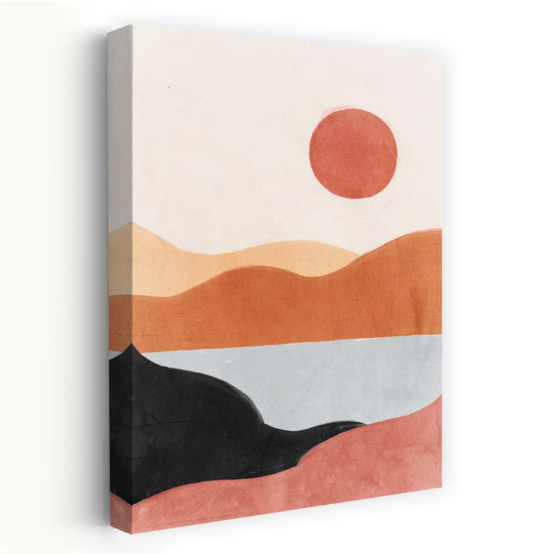 «Silent Moment», art géométrique abstrait paysage marin minimaliste, H 60 po x l 40 po