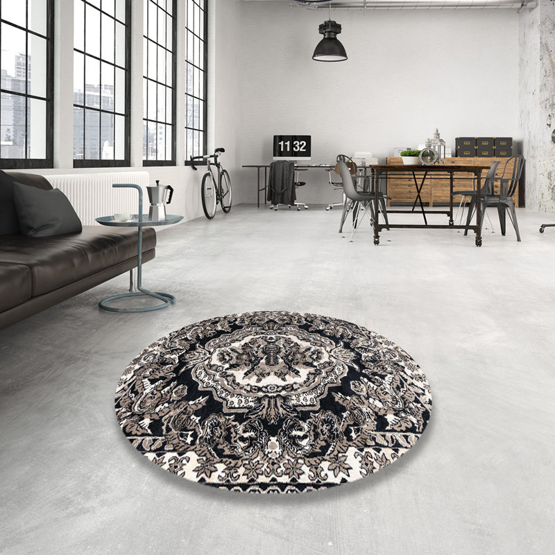 Carlene Abstract Indoor Rug, Round 6'