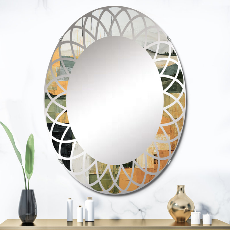 Sessimore - Miroir mural abstrait ovale, 36 po x 24 po