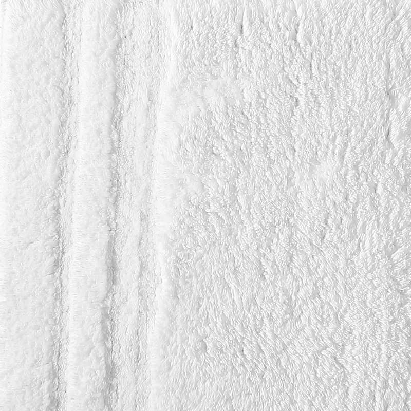 Vera Wang Eden Plush Pile Solid Reversible Cotton White 2 Piece Bath Rug Set, White