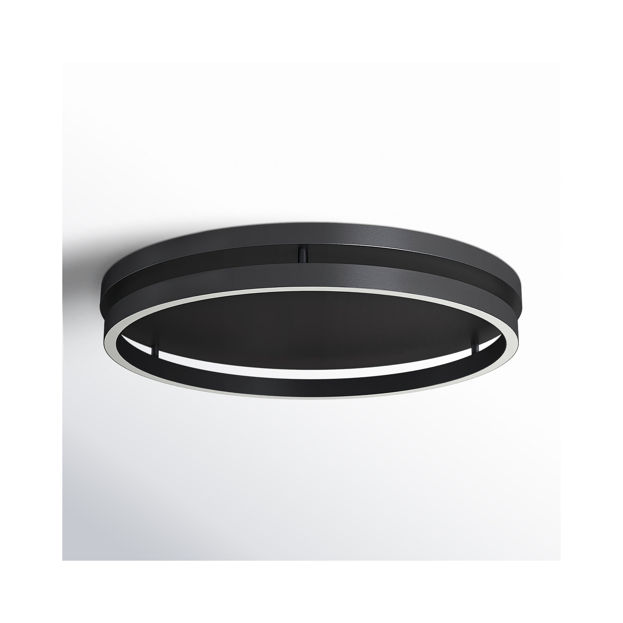Recess Single Light LED Flush Mount, Black