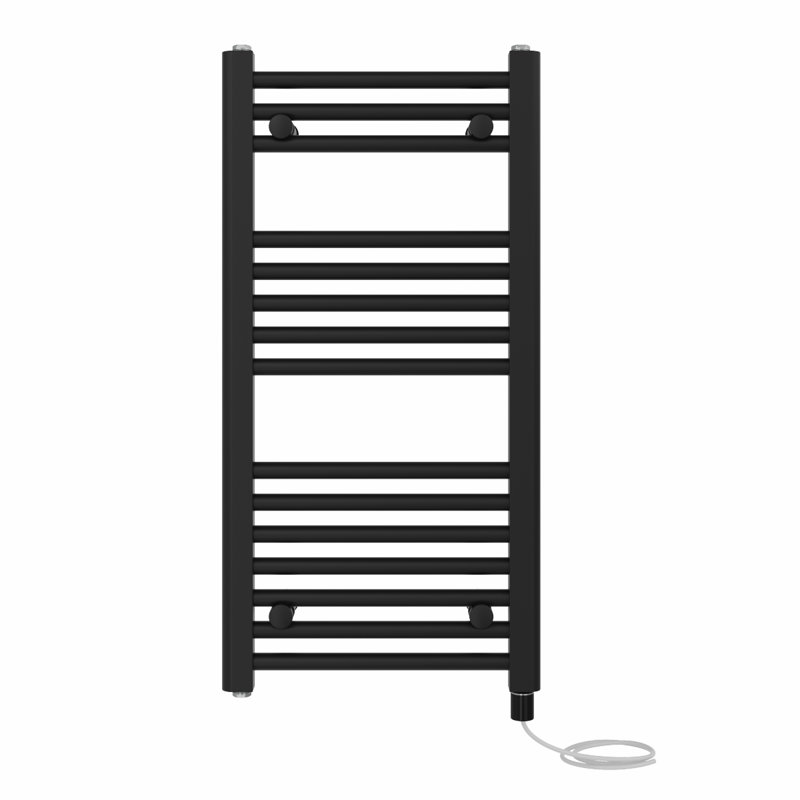 Straight Towel Rail Heated Towel Rails, 80 cm H x 40 cm W x 3 cm D, Black