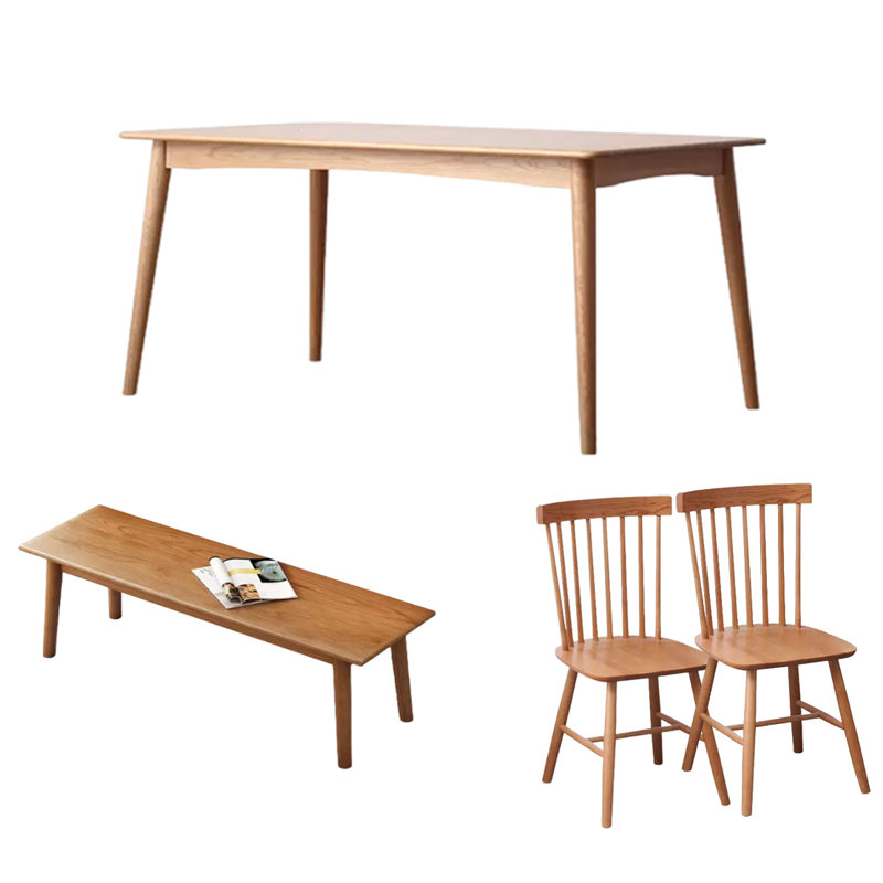 Table rectangulaire en bois massif domestique simple