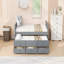 Lit de jour avec couchette et tiroirs, taille simple, gris-439053525-439053524