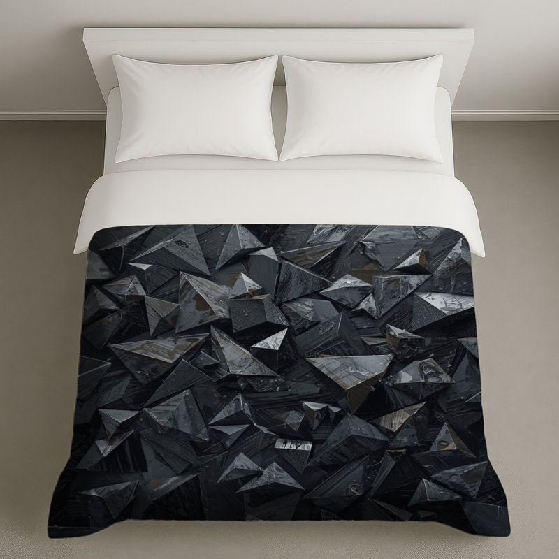 Housses de couette pyramides foncées, Grand lit