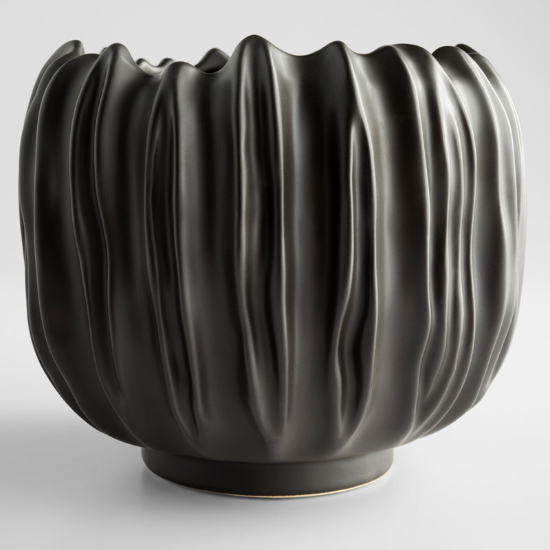 Abyssus Handmade Ceramic / Porcelain Table Vase, 8" H x 9" W x 9" D
