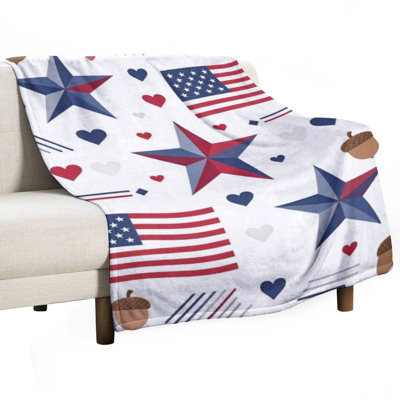 Jeté en flanelle Patriotic Stars Stri