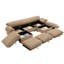 Canapé modulaire en U avec siège très grand et rangement, velours brun clair 3 coussins moelleux, siège repose-pieds, sièges de rangement repose-pieds,