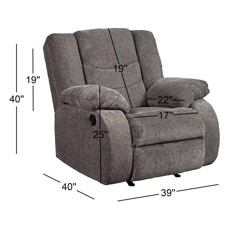 Fauteuil inclinable et berçant Barksdale, gris