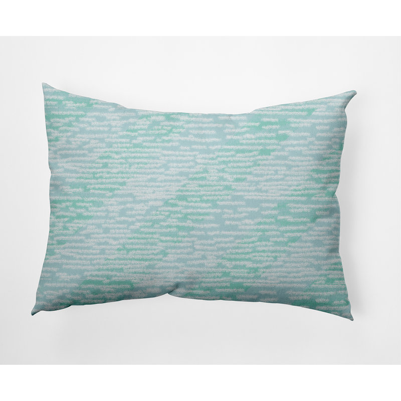  Housse et insert de coussin rectangulaire d'extérieur Marled Knit Stripe, Turquoise
