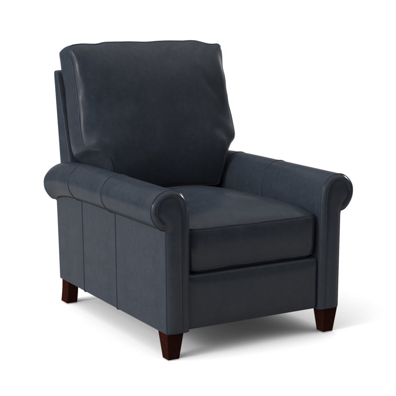 Haskins Recliner, Aspen Lenado Brown Genuine Leather, Mahogany, Manual