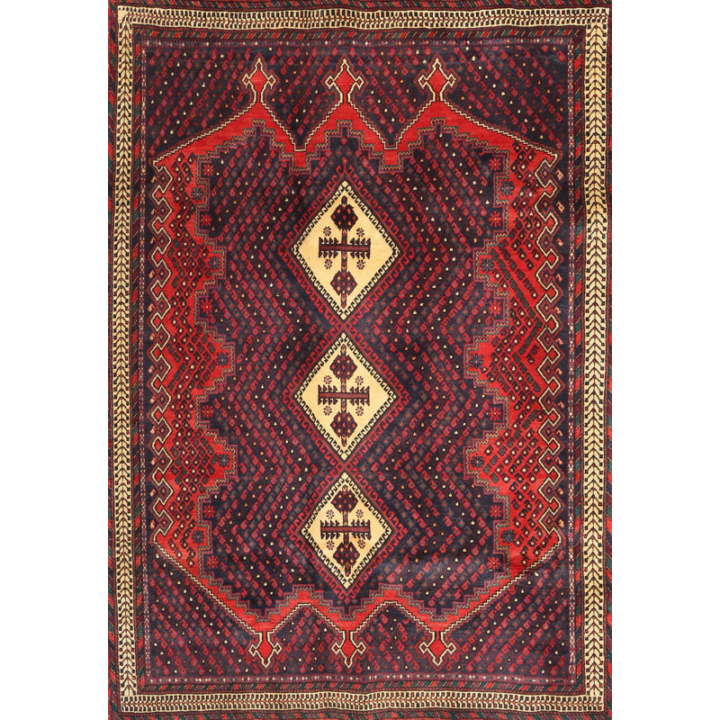 Tapis à motif oriental rouge / brun, Rectangle de 8 pi x 10 pi