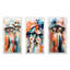 «Whimsical Fashion Gril», 3 pièces sur toile-947773454-947773449