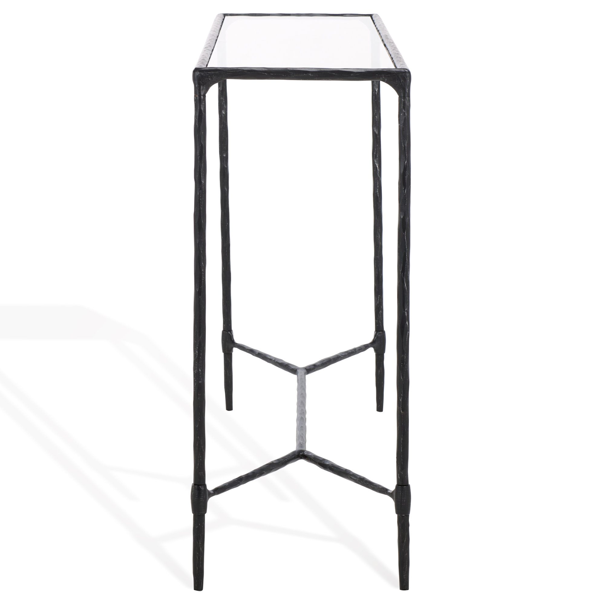 Sewall Metal And Glass Console Table, Black