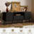 Tambour TV Stand For TVs Up To 70 Inch, TV Console With Sliding Doors-103184533