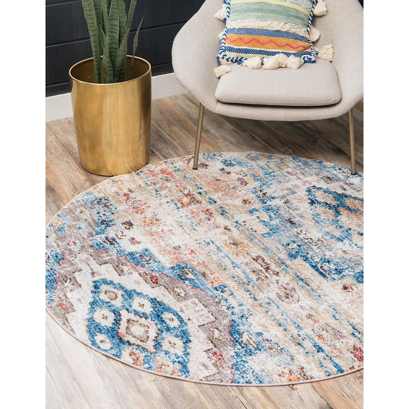 Tapis brume de mer style sud-ouest Mulvaney, Rond 3 pi 3 po