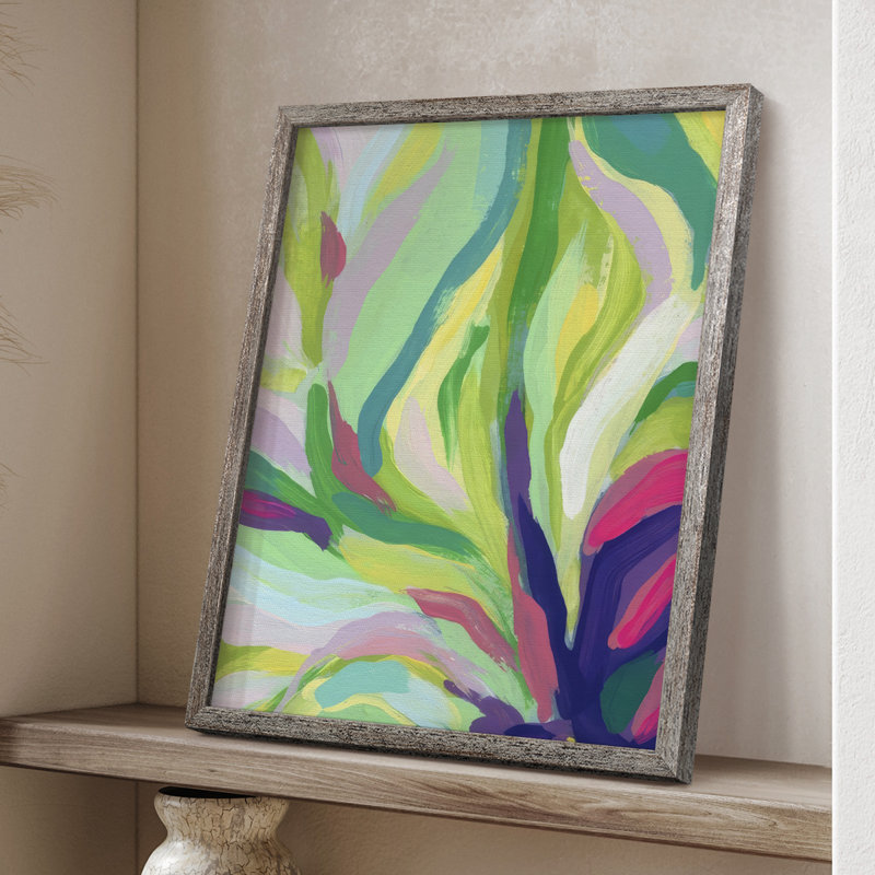 Impression encadrée Bright Tropical Abstraction II - bois massif, H 30 po x l 24 po
