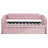  Twin Size Velvet Upholstered Daybed with Pop Up Trundle, Space Saving Sofa Bed Frame with Slats, Pink-1031375062