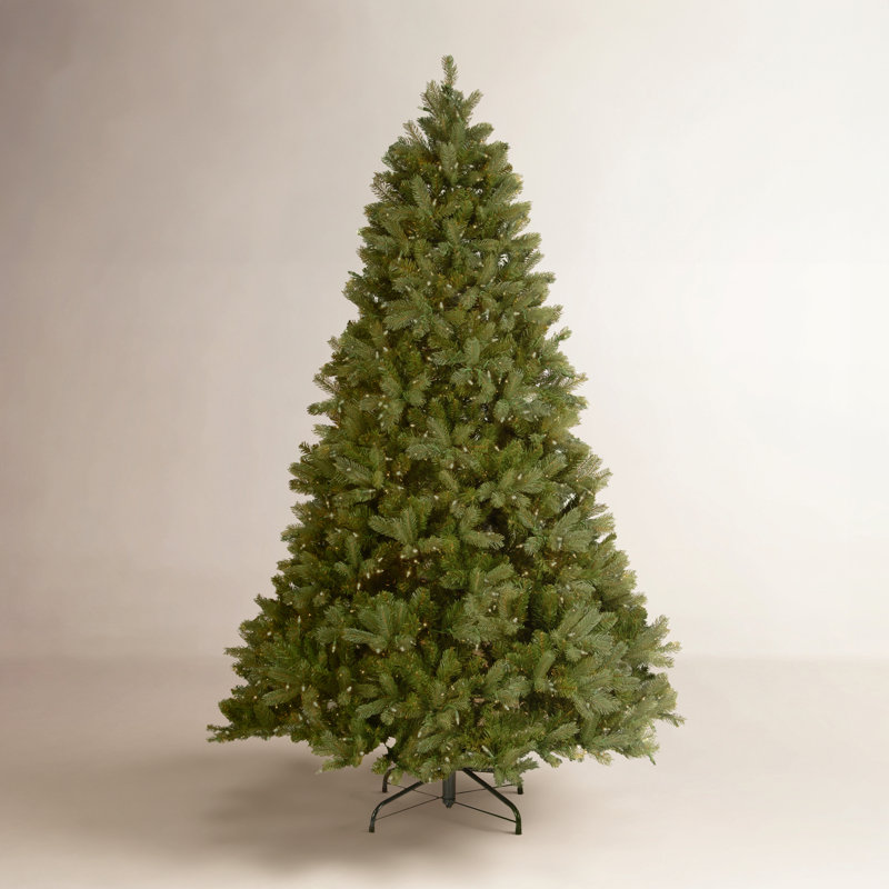 Downswept Douglas 10" Green Fir Artificial Christmas Tree with 1000 LED Multi Lights and Stand, 9' H x 71" W, Pre-Lit