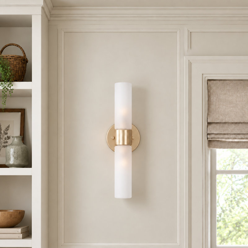 1- Light Dimmable 16.1'' H Armed Wall Sconce, Gold
