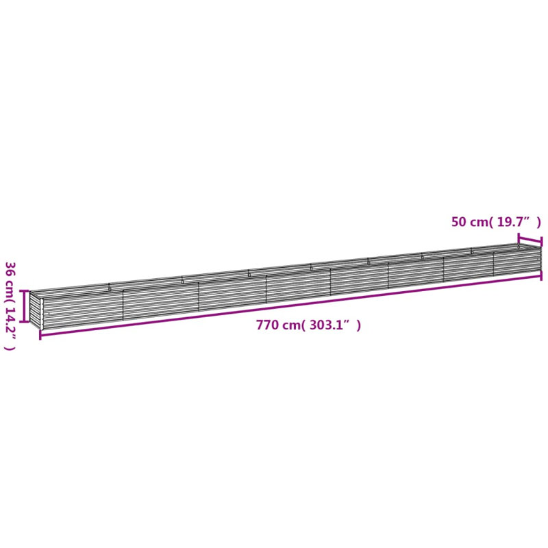 Almarene Metal Raised Garden Bed, 36cm H x 770cm W x 50cm D