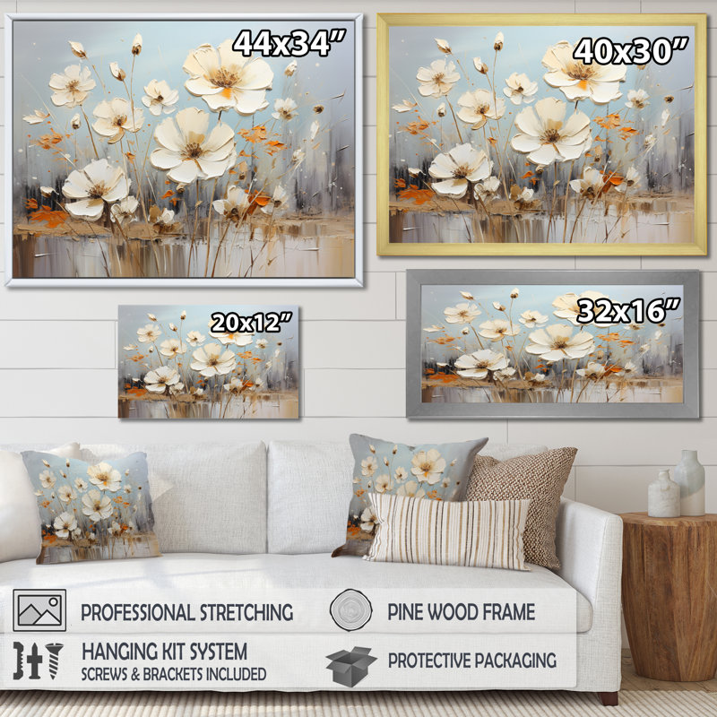 " Meadow Whispers Of Spring II ", 34" H x 44" W, Black Floater Framed