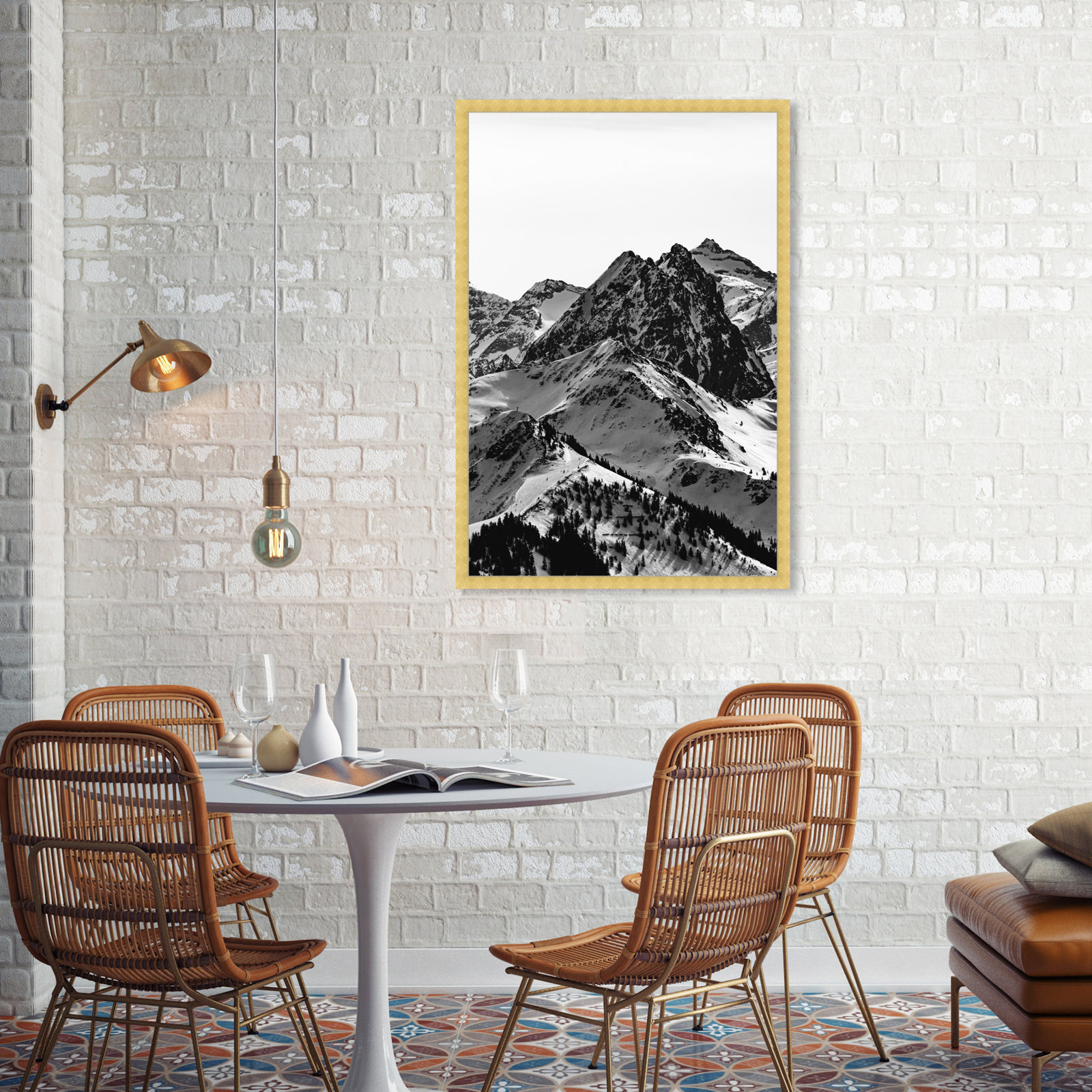 Up The Mountain by Oliver Gal, Gold, 38" H x 26" W x 0.5" D