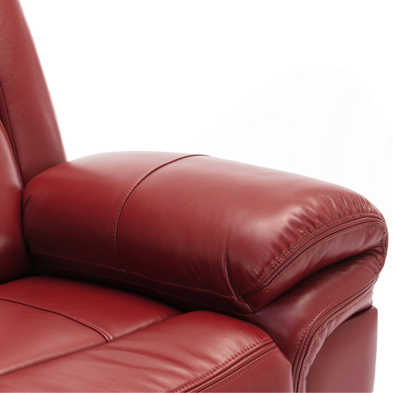 Home Theater Seating Manual Recliner Chair With LED Light Strip For Living Room,Bedroom, Wine Red