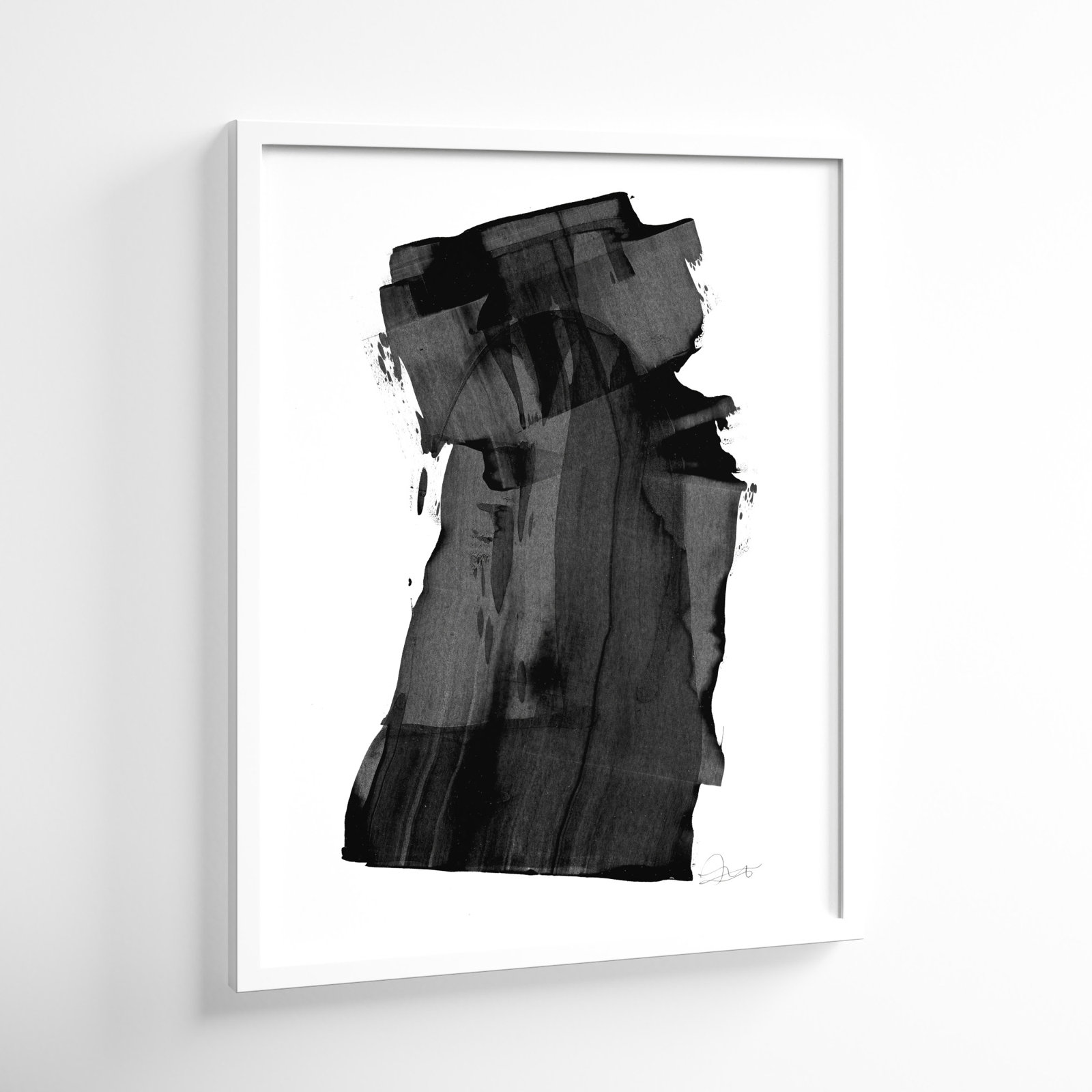Brushstroke 6 by Jacques Pilon, 30" H x 24" W x 1.25" D, White Wood