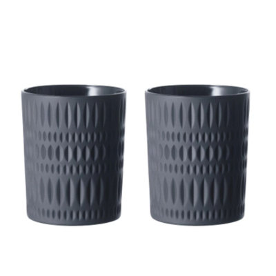 Black Whiskey Tumblers, Set of 2