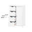 Armoire de rangement blanche pour salle de bain, armoire de plancher avec tablette réglable et tiroirs