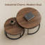Round Nesting Coffee Table Set of 2, Mid-Century Modern Stackable Wooden Tables for Living Room Industrial Style-1459310790