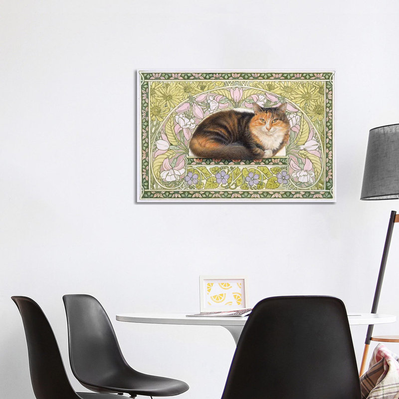 Jemima In Art Nouveau by Ivory Cats - No Frame Gallery-Wrapped Canvas Giclée on Canvas, 101.6 cm H x 66.04 cm W