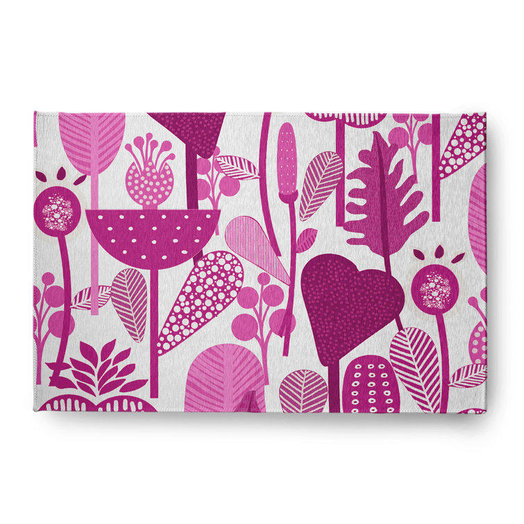 Tapis fleuri en chenille fleur de printemps