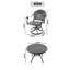 Ensemble de salle à manger d'extérieur 3 pièces en aluminium coulé avec 2 chaises pivotantes et une table, noir
