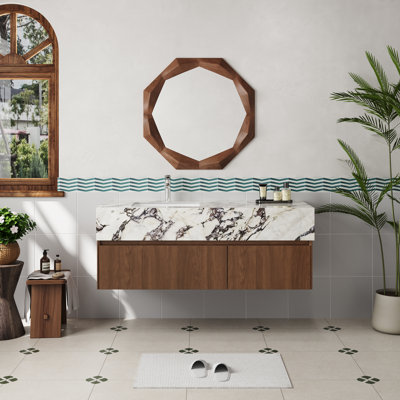 48'' Floating Bathroom Vanity with Sink, Bathroom Storage Cabinet with 2 Soft-Close Drawers, Wall-Mounted