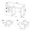 Bureau gris vieilli 3 pièces - Classeur et tiroirs - Construction de bureau pour une utilisation à long terme