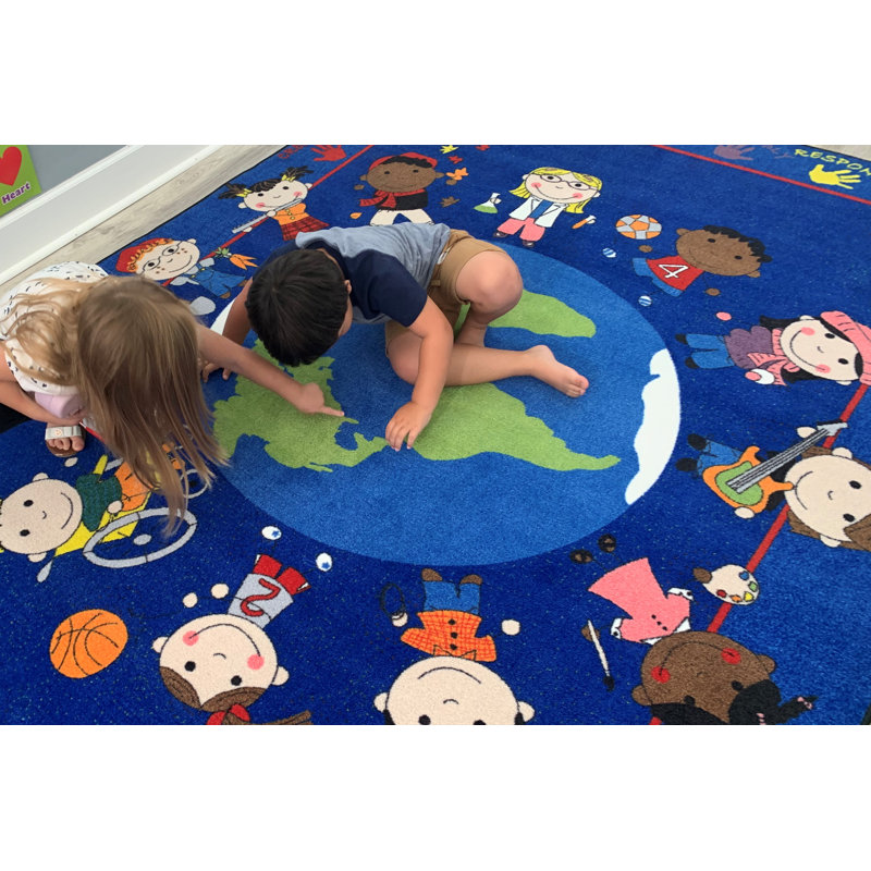 Tapis de classe KidCarpet World, Rectangle 6 pi x 8 pi 6 po