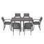 Bacup Rectangular Metal Outdoor Dining Table With Umbrella Hole , cm W cm D-1294248352-1294248367-1294248362