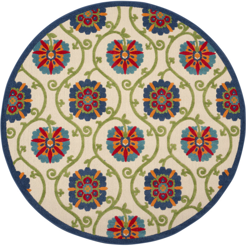 DH-ALH19 Damask Indoor Rug, Round 7'10"