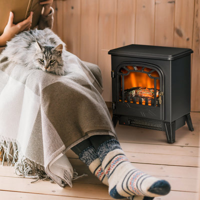 14.25'' W Black Electric Stove