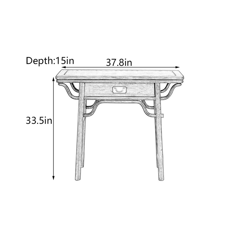Nouvelle console en bois de rose massif de style chinois, H 33,5 po x l 37,8 po x P 15 po