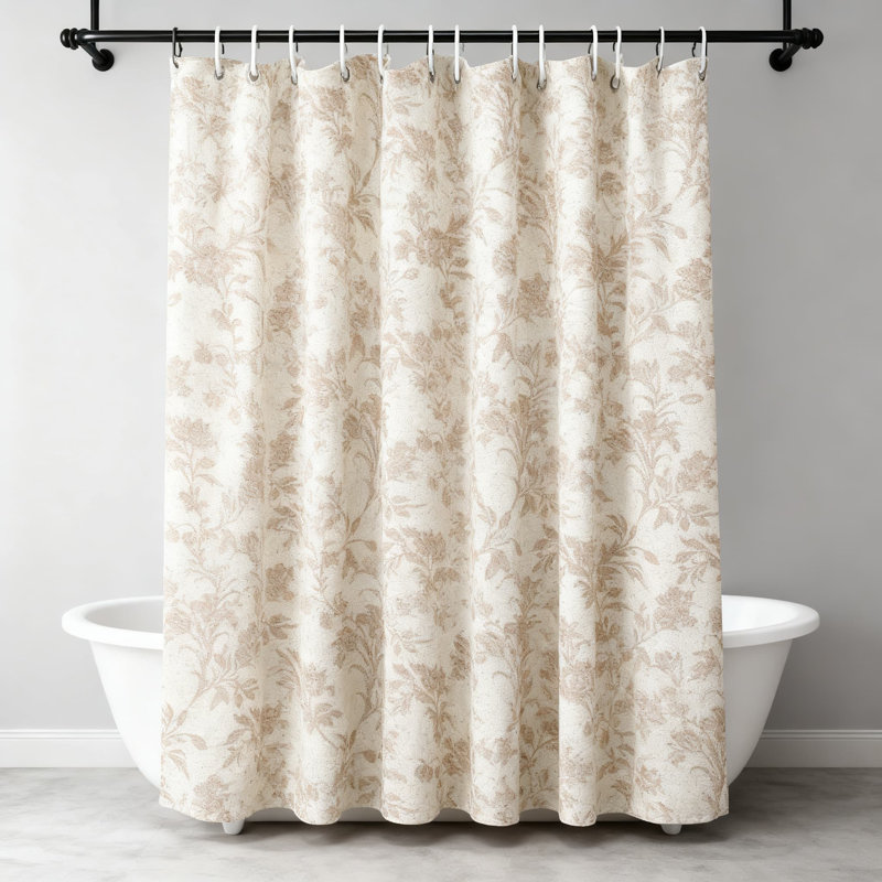 Rideau de douche Floral, Beige