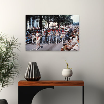Parade With Marching High School Band In Small Town Wellsboro Pennsylvania Contemporary Architecture City Wall Art