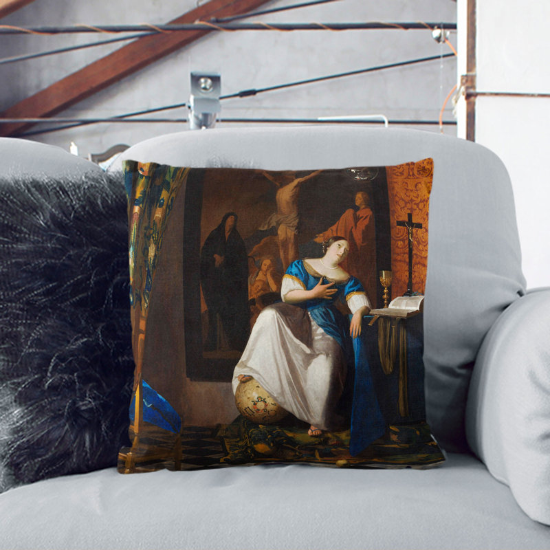 Allegory of the Catholic Faith Scatter Cushion, 55cm H x 55cm W x 20cm D, Black