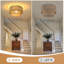 1-Light Rustic Woven Jute Boho Flush Mount