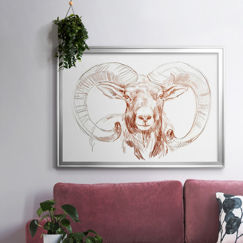Big Horn Sheep I, reproduction d'art sur toile, Argent, H 18 po x l 26 po x P 1,5 po